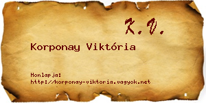 Korponay Viktória névjegykártya